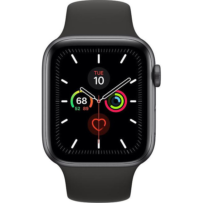 Apple Watch Series 5 GPS 44mm Space Gray Aluminum w. Black b.- Space Gray Aluminum (MWVF2) б/у